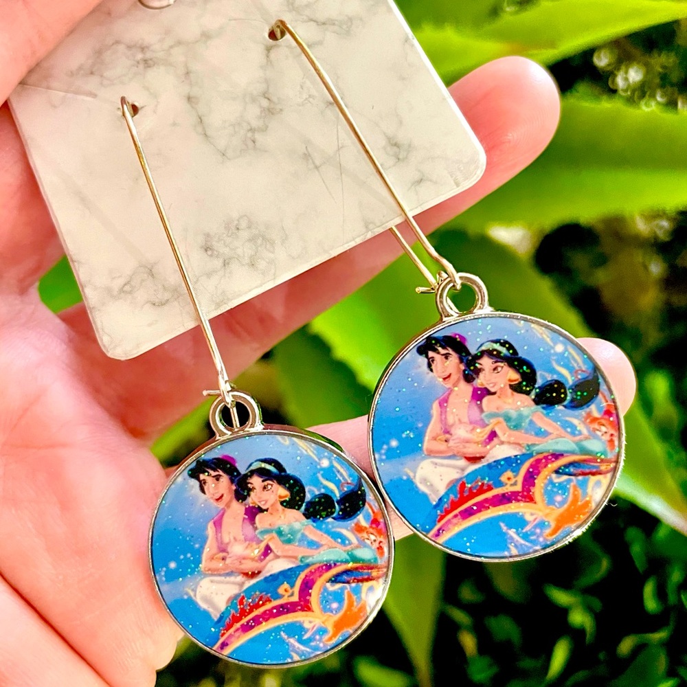 Aladdin and Jasmine Dangle Earrings